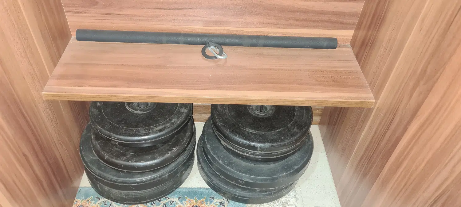 دستگاه بدنسازی ۱۲ کاره با سی کیلو وزنه و میله ها|تجهیزات ورزشی|تهران, کوی بیمه|دیوار