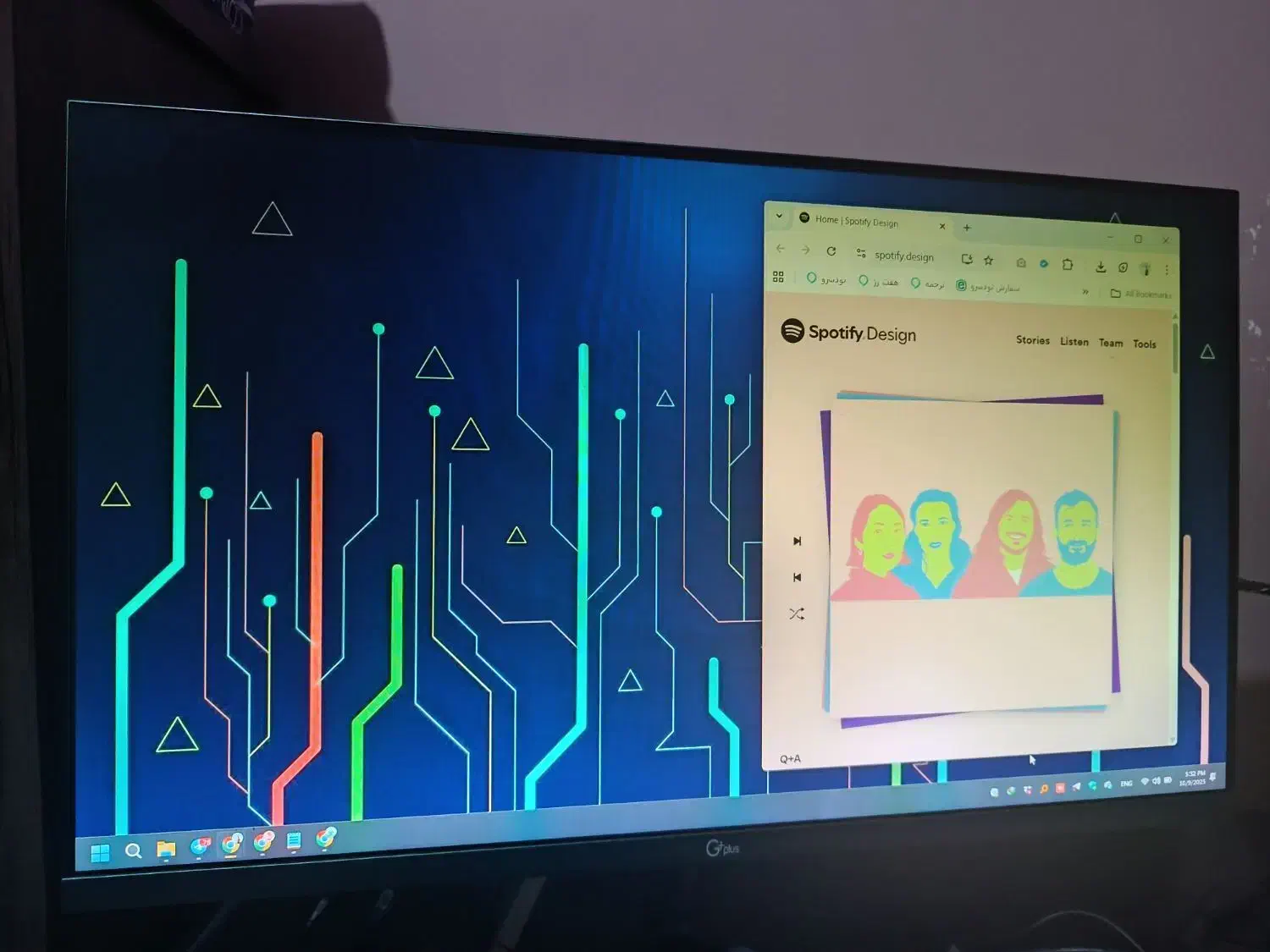 مانیتور جی پلاس 22 اینچ full hd در حد نو|قطعات و لوازم جانبی رایانه|رشت, سعدی (تختی)|دیوار
