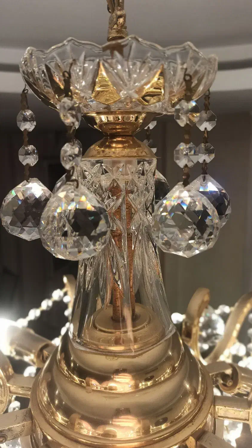 لوستر ۶ شاخه با کریستال های چک و آلمان (یک جفت)|لوستر و چراغ آویز|کرج, عظیمیه|دیوار