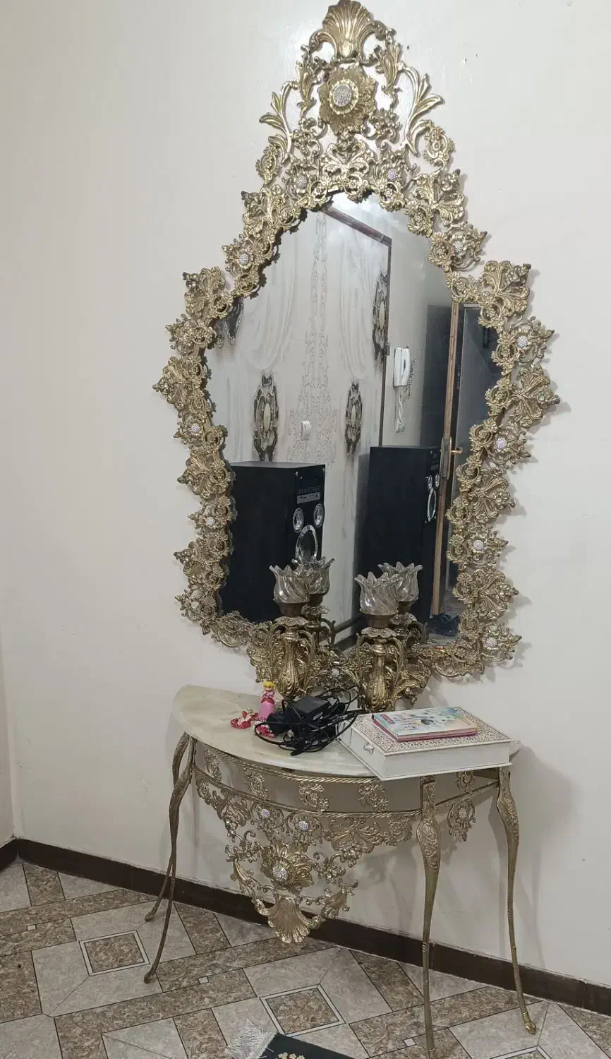 ایینه شمعدان برنز|آینه|پاکدشت, پاکدشت (مامازند)|دیوار