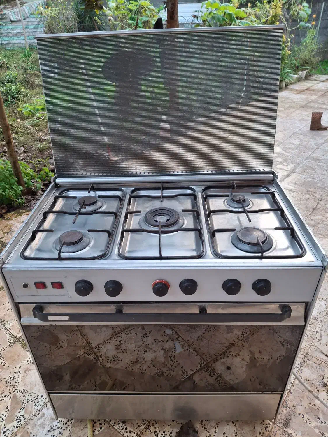 اجاق گاز 5 شعله تمام استیل پیلوت|اجاق گاز و لوازم برقی پخت‌وپز|لشت نشا, |دیوار