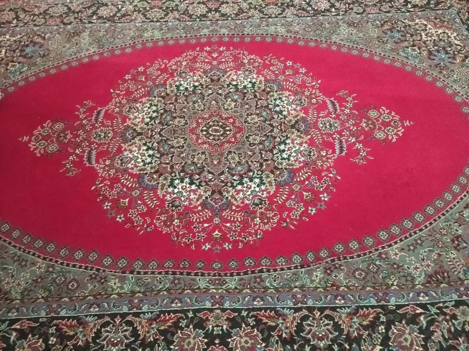 دوتخته فرش ۵۰۰شانه ۶ متری تمیز یکبار شسته حریر گ|فرش|خلخال, |دیوار
