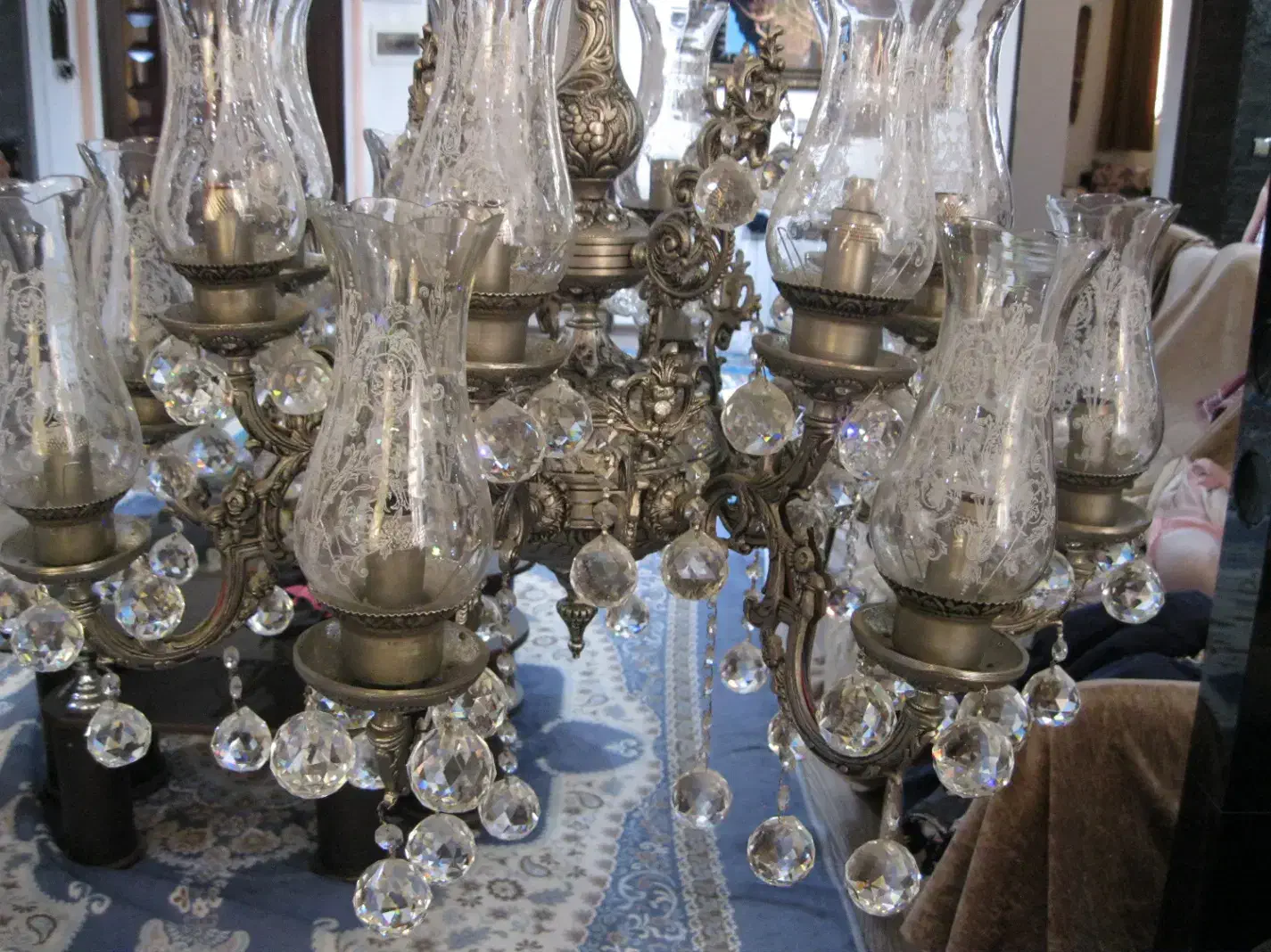 لوستر برنز 16 شعله نو...|لوستر و چراغ آویز|کرمان, |دیوار