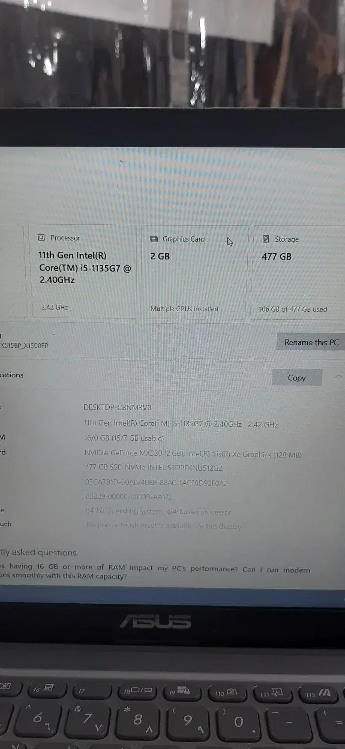 لپ تاپ asus|رایانه همراه|کرمان, |دیوار