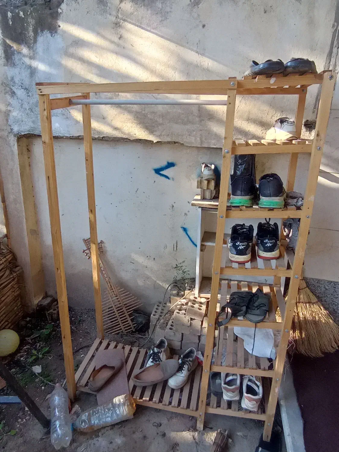 رگال لباس چوبی|کتابخانه، شلف، قفسه‌های دیواری|گنبد کاووس, |دیوار