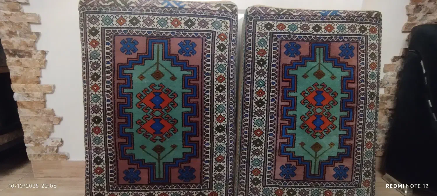 یک جفت پشتی دستباف|پشتی|تبریز, |دیوار
