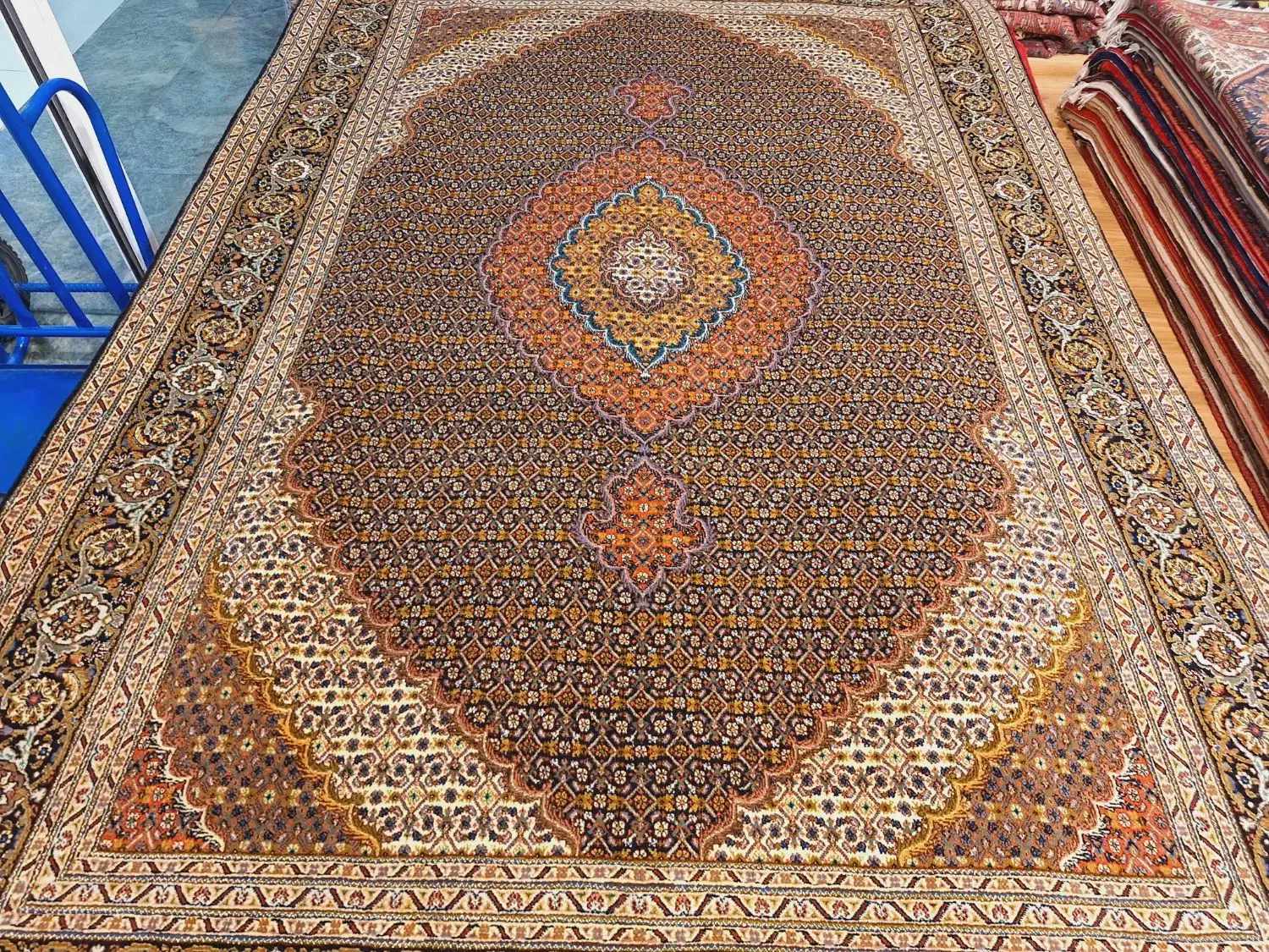 جفت قالی ۶متری دستباف تبریز نقشه ماهی|فرش|تهران, اکباتان|دیوار
