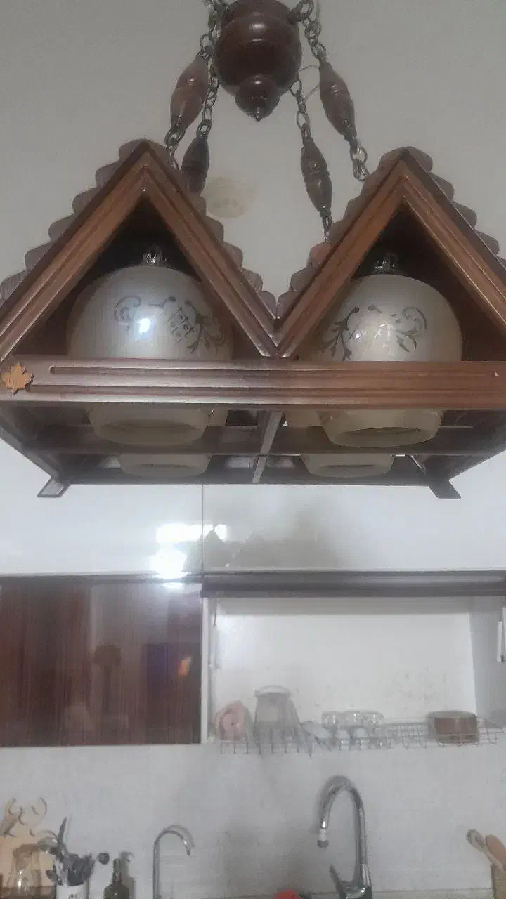لوستر چوبی|لوستر و چراغ آویز|سمنان, |دیوار