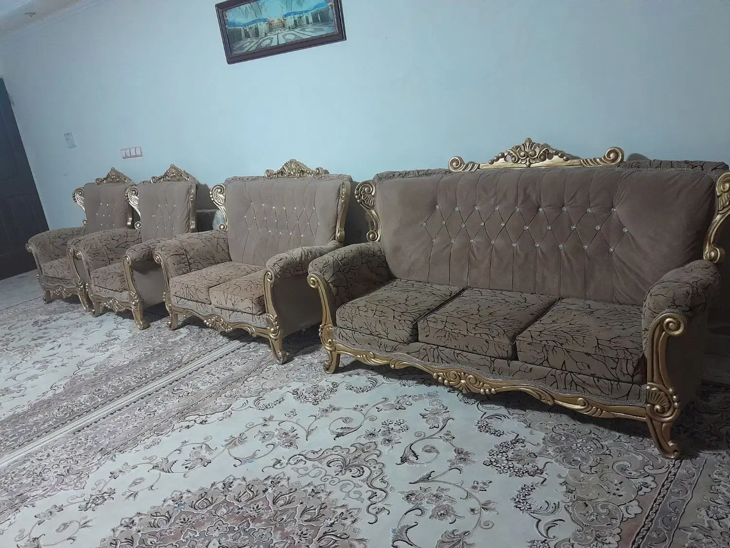 مبل 7نفره همراه با عسلی|مبلمان خانگی و میز عسلی|نهاوند, |دیوار