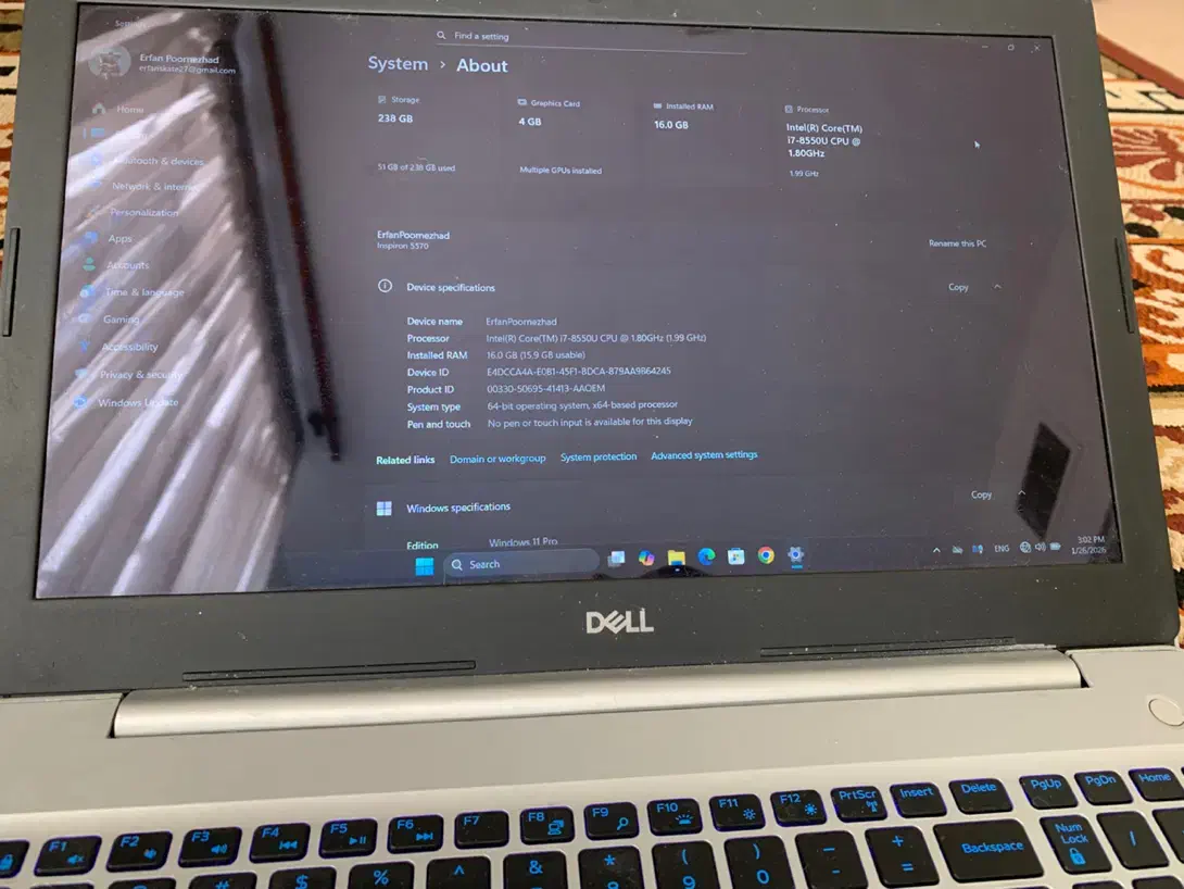 Laptop dell i7|رایانه همراه|مشهد, سید رضی|دیوار