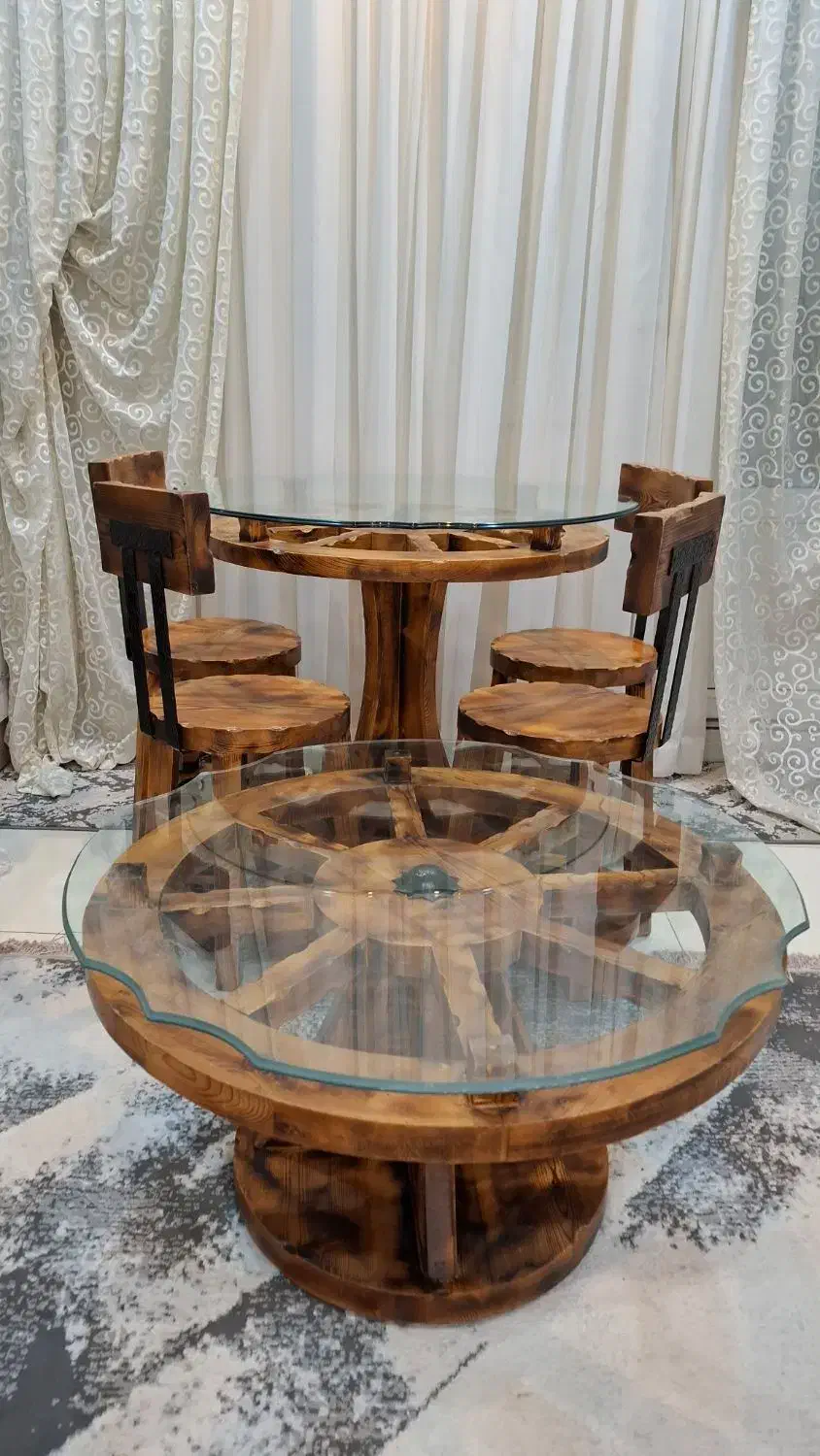 میز نهار خوری 4نفره و جلومبلی ست|میز و صندلی غذاخوری|گلستان (تهران), |دیوار