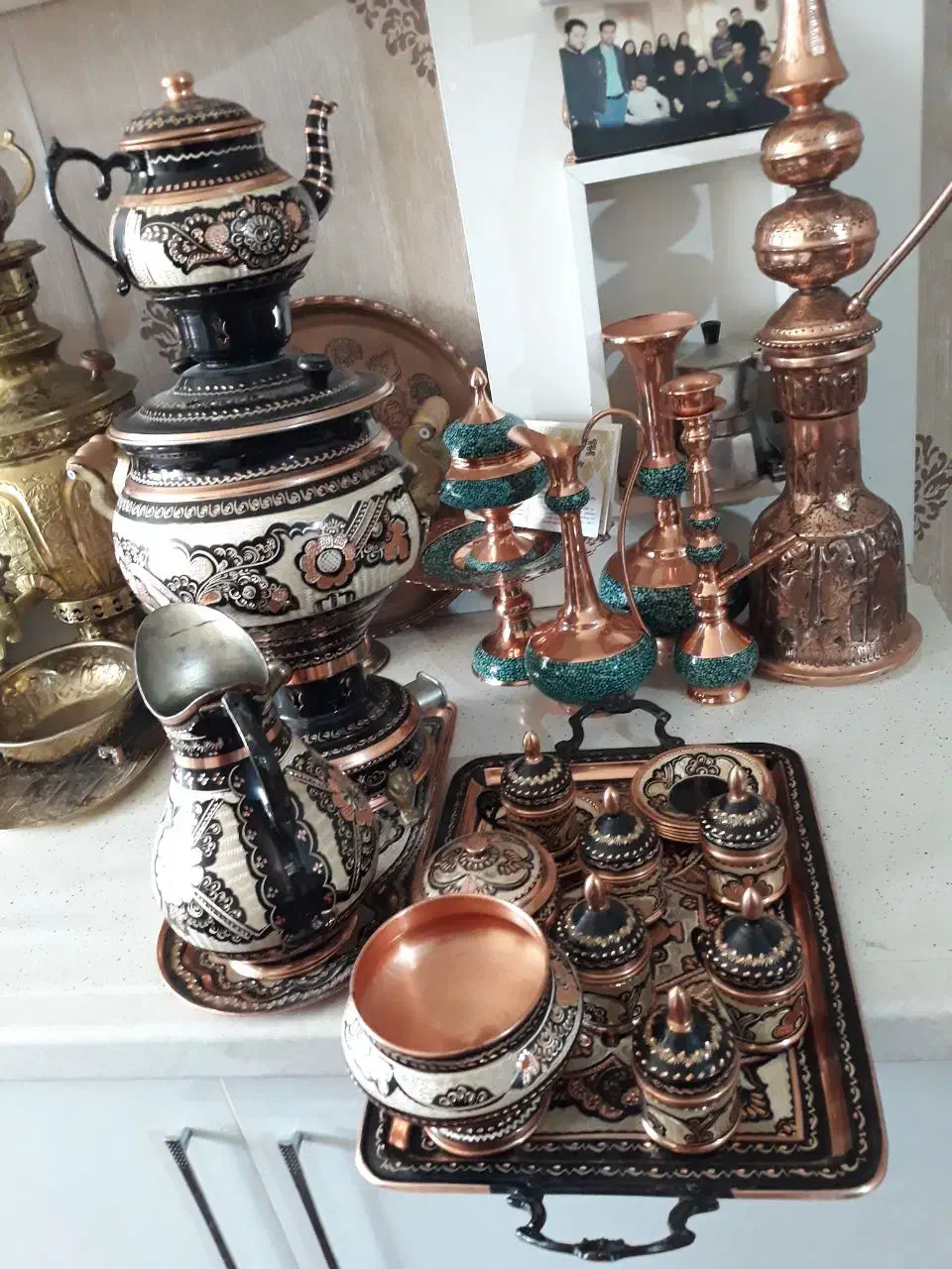 ست۲۵پارچه سماور الماس تراش زغالی برقی|کلکسیون اشیاء عتیقه|تهران, جردن|دیوار