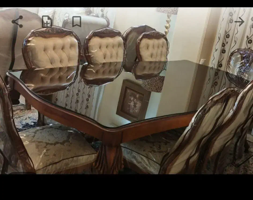 میز ناهارخوری هشت نفره با روکش تلقی|میز و صندلی غذاخوری|شاهین‌شهر, خانه کارگر|دیوار