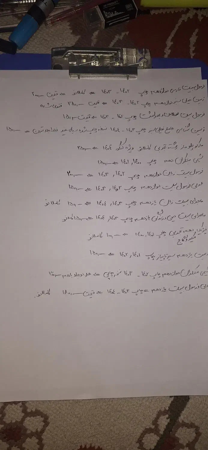تعدادکتاب کمکدرسی ویژه کنکورونهایی یازدهم ودوازدهم|کتاب و مجله آموزشی|شیراز, آبیاری|دیوار