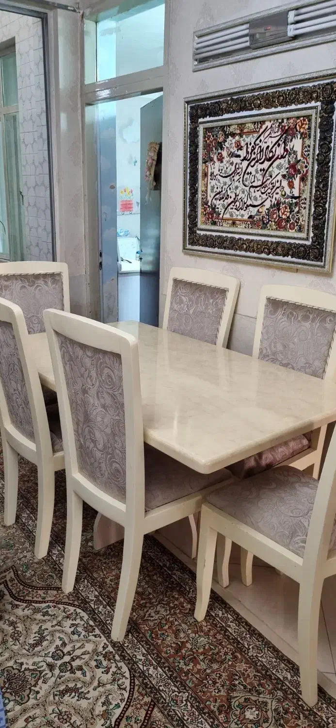 میز ناهارخوری ۶ نفره|میز و صندلی غذاخوری|آبیک, |دیوار