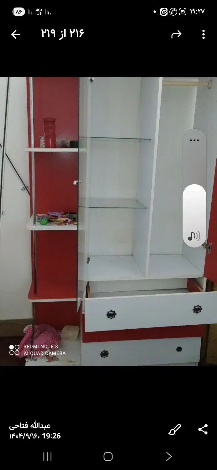 کمد بچه وکمد لباسی وویترین|بوفه، ویترین، کنسول|لنجان, |دیوار