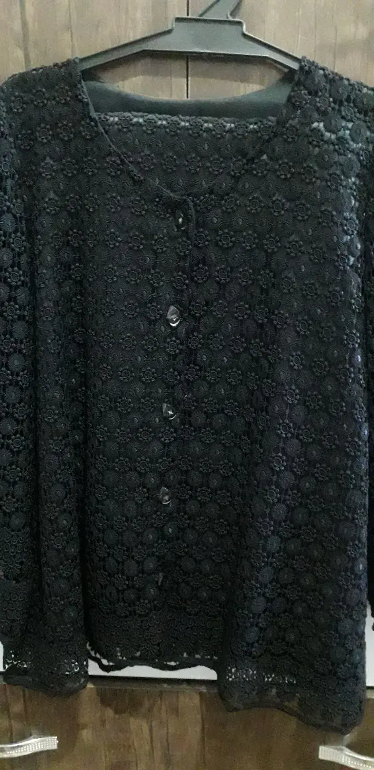 بلوز و دامن گیپور مجلسی مشکی|لباس|کنگاور, |دیوار