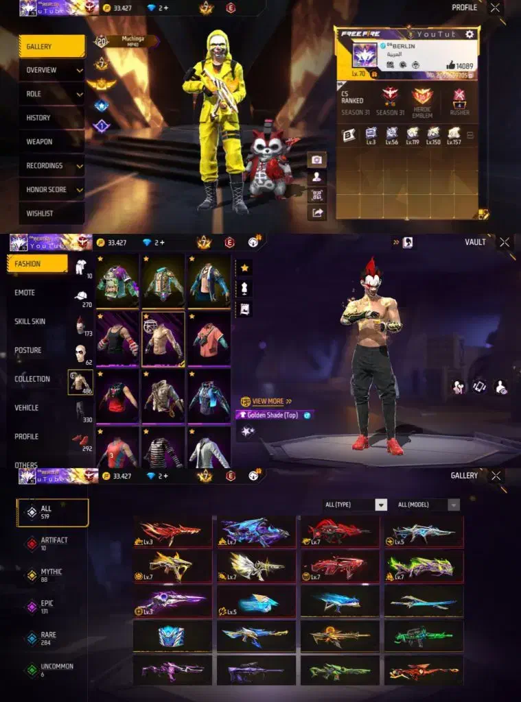 اکانت فری فایر فقط طاق با اکانت|کنسول، بازی ویدئویی و آنلاین|بابل, |دیوار