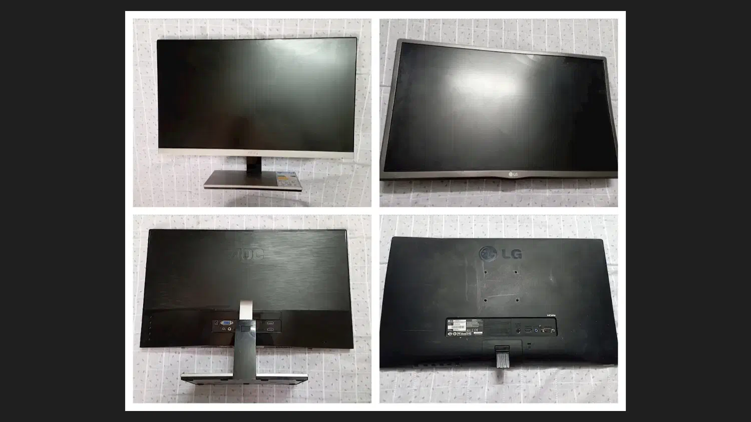 دو مانیتور 23 و 24 اینچ LG و AOC صفحه نمایش شکسته|قطعات و لوازم جانبی رایانه|بوشهر, |دیوار