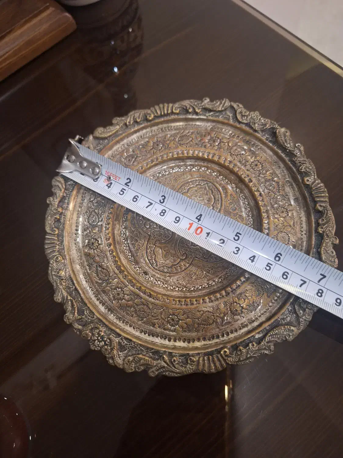 سینی قلم کاری برنجی قدیمی و آنتیک|کلکسیون اشیاء عتیقه|تهران, فردوس|دیوار