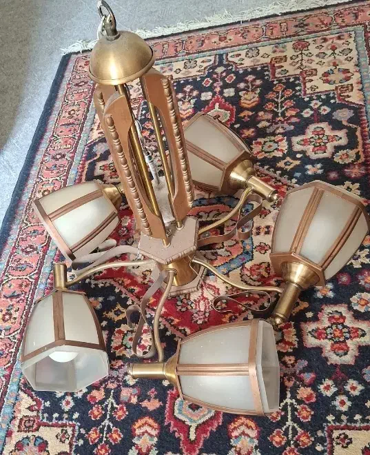 لوستر ۵ شاخه فلزی سالم|لوستر و چراغ آویز|شیراز, پودنک|دیوار