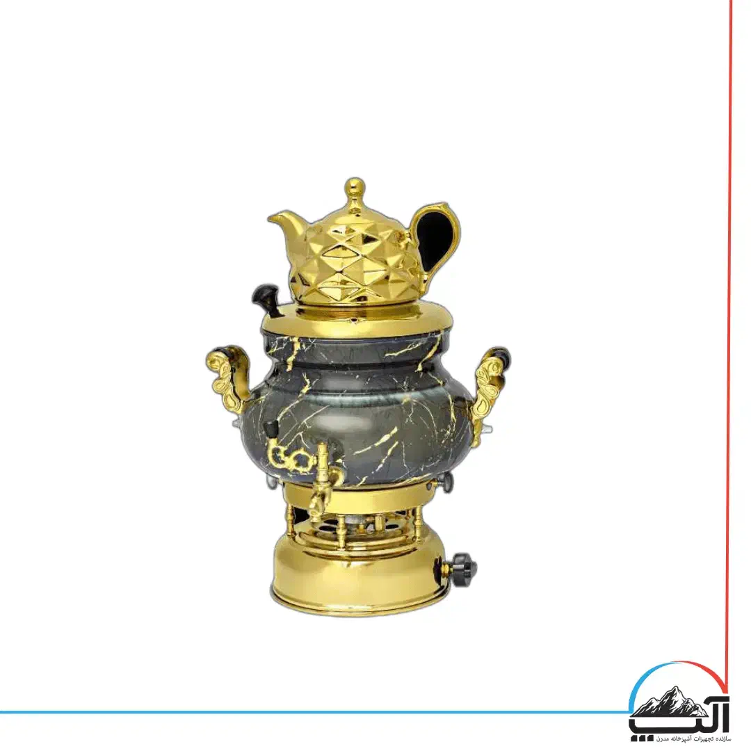 سماور  گازی طرح ترک دار روس سنگی کتری قوری چایساز|سماور، چای‌ساز، قهوه‌ساز|یزد, |دیوار