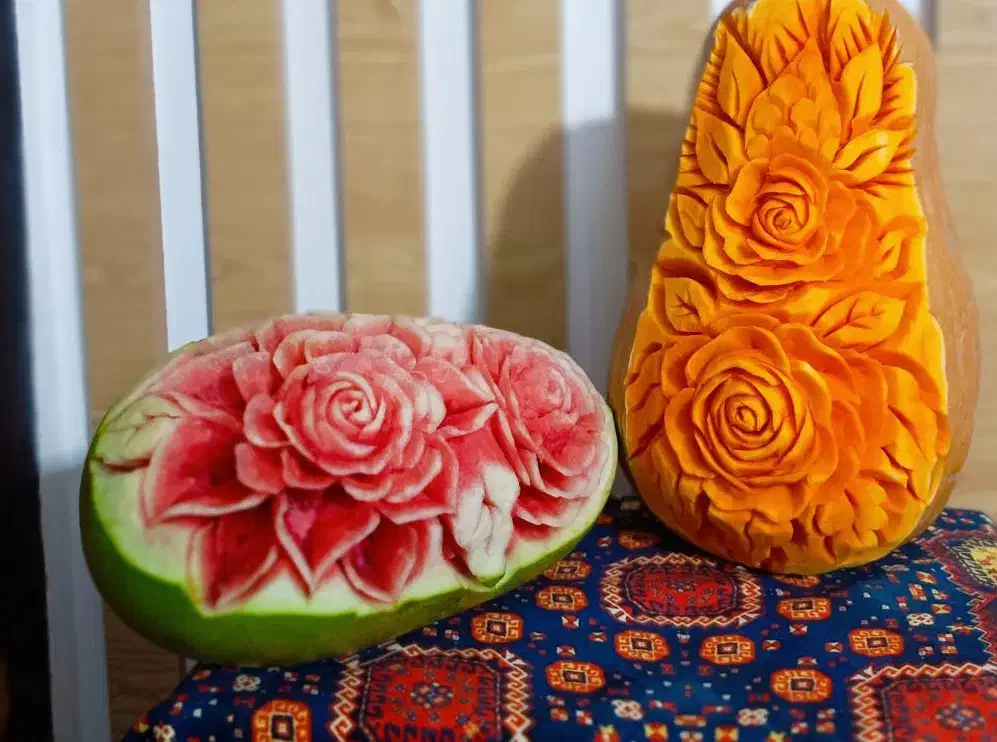 حکاکی کدو و هندوانه شب یلدا|خدمات پذیرایی، مراسم|قزوین, |دیوار