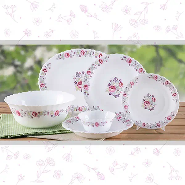 آرکوپال کد148طرح گل لیندا بصورت دستی فله سرویس چکی|ظروف سرو و پذیرایی|یزد, |دیوار