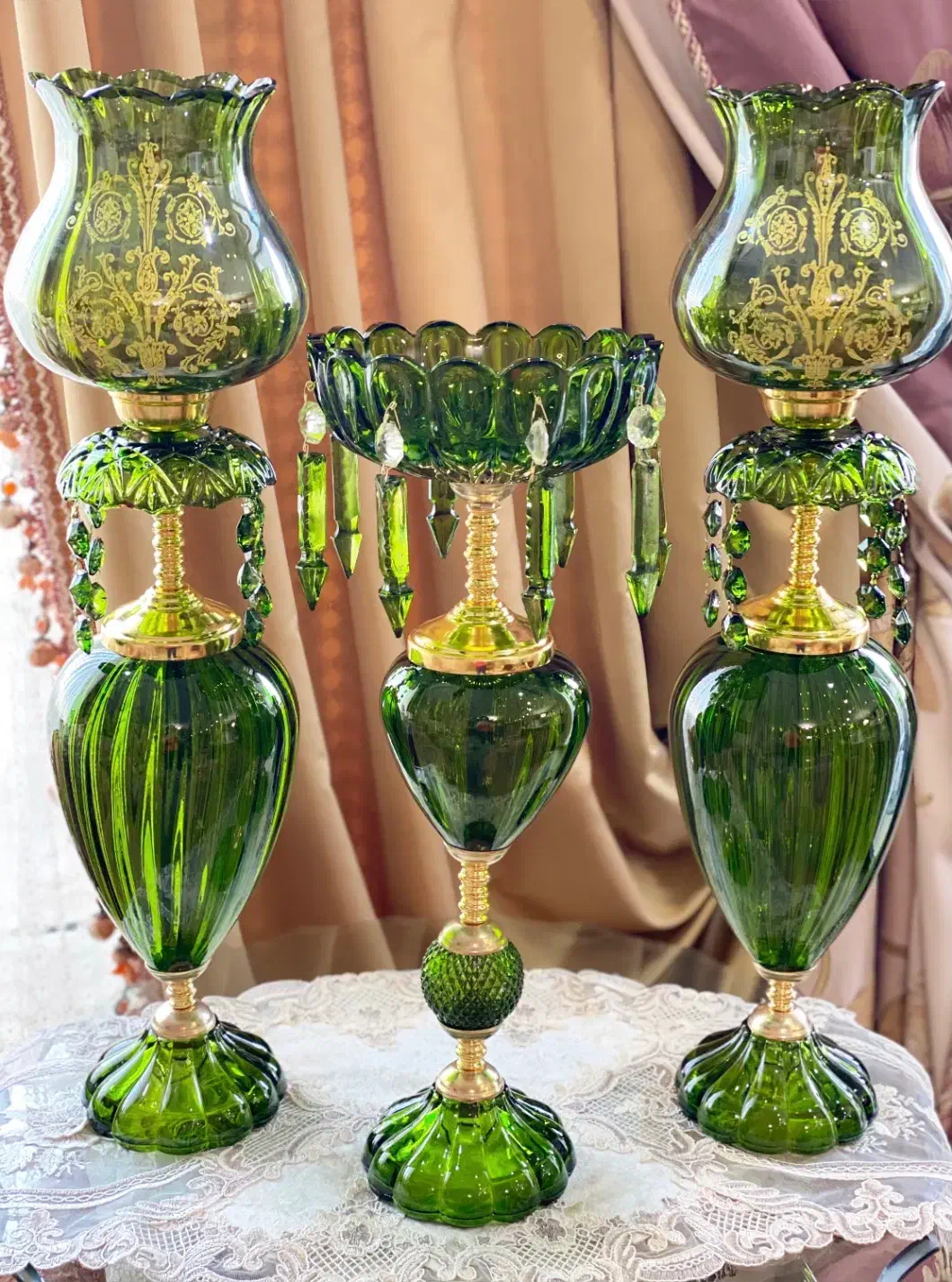 شمعدان لاله و شکلاتخوری سبز|صنایع دستی و سایر لوازم تزئینی|تهران, قیطریه|دیوار