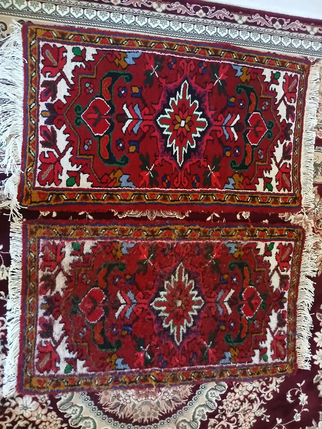 فرش دستباف نو دوعدد|فرش|اهر, |دیوار