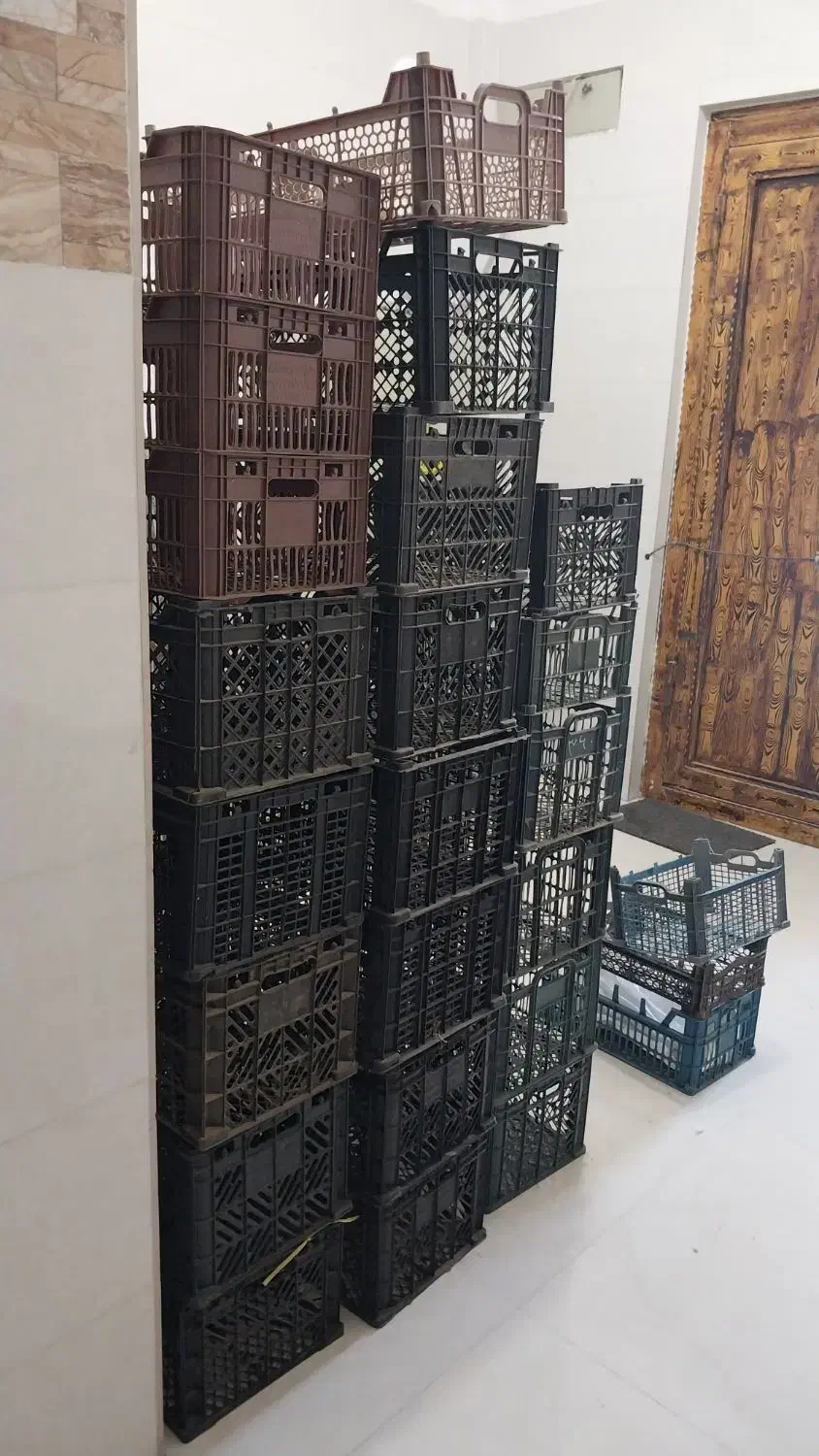 جعبه پلاستیکی سبد سیاه و سفید میوه گوجه انگور|ظروف نگهدارنده، پلاستیکی، یک‌بارمصرف|ارومیه, |دیوار