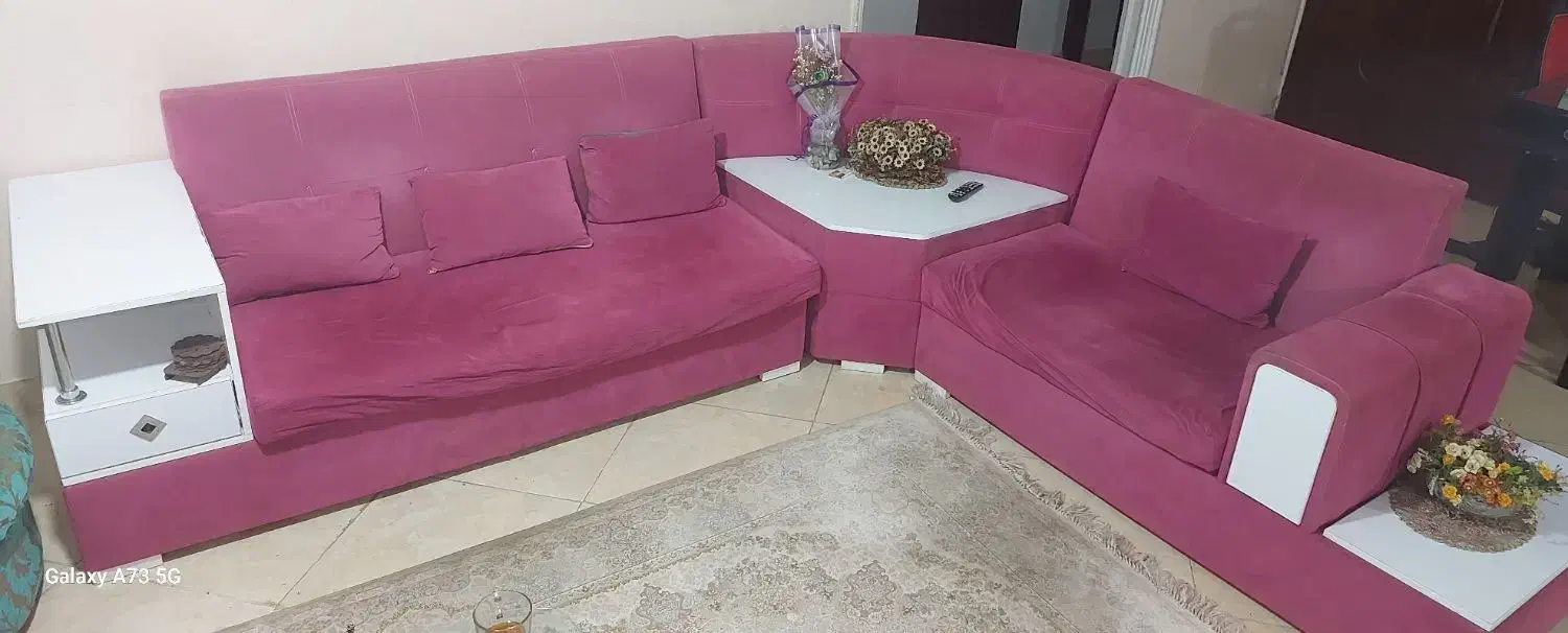 مبل راحتی ال شکل پنج نفره باکس‌دار|مبلمان خانگی و میز عسلی|رشت, گیل|دیوار