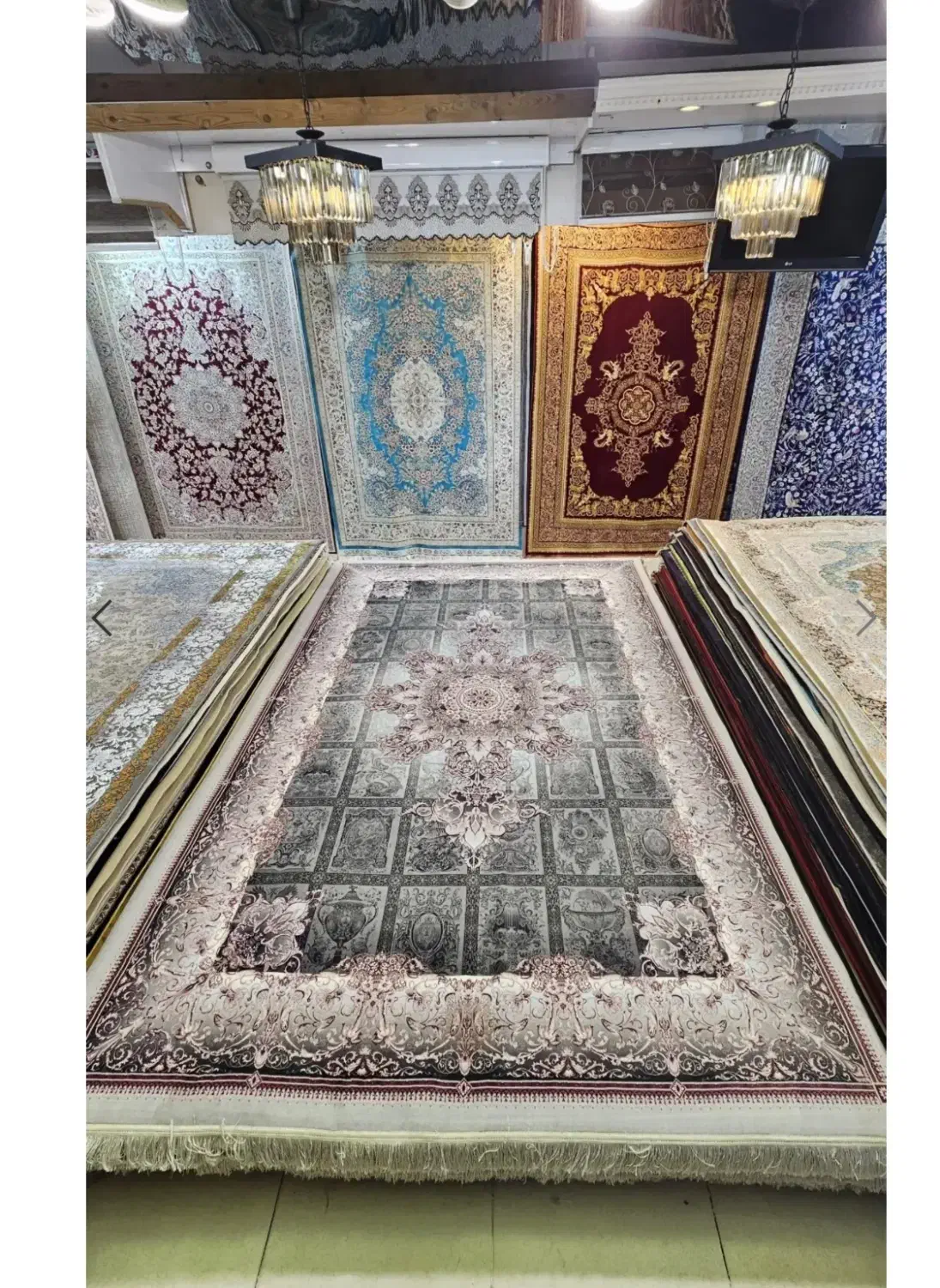 فرش ماشینی طوسی کلکسیون دیبا،C8580 سری|فرش|ارومیه, |دیوار