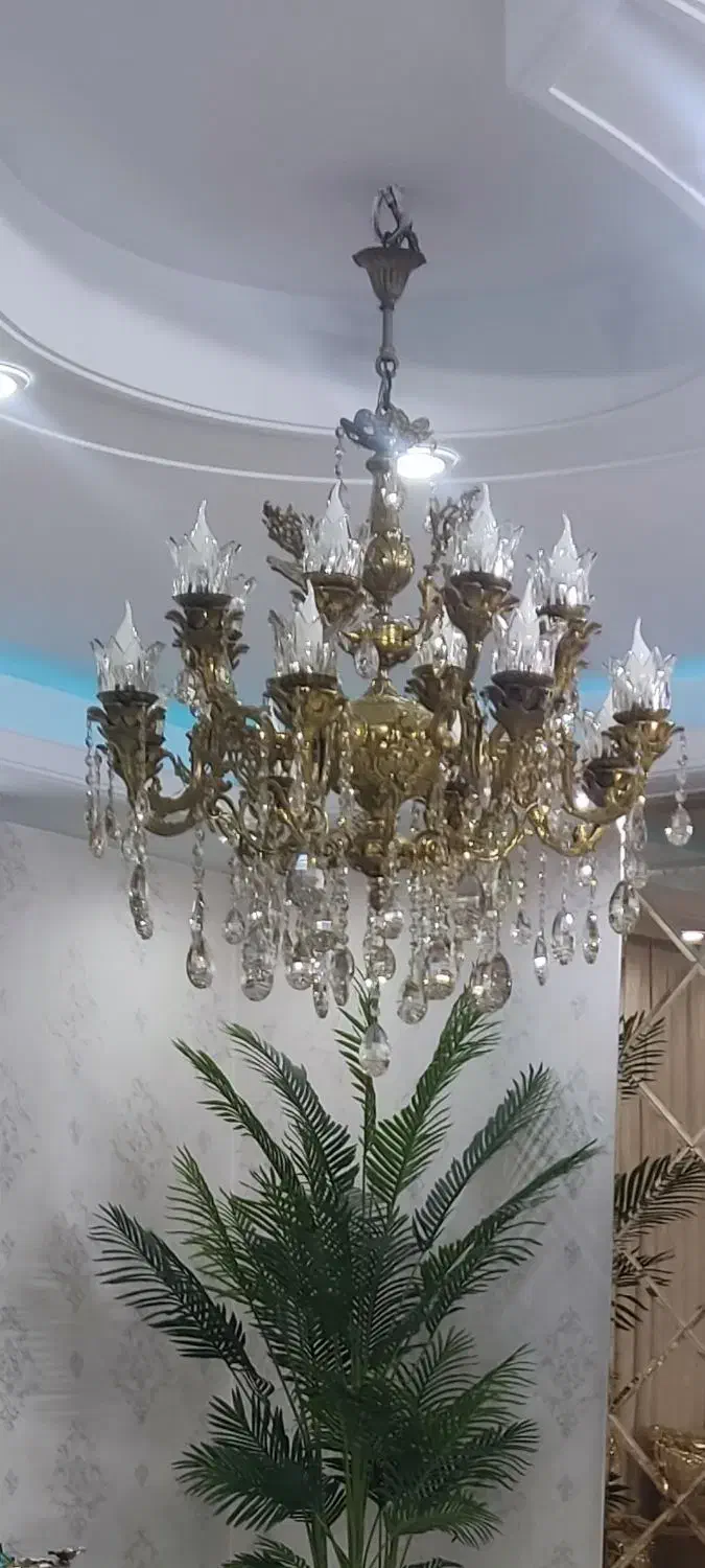 لوستر کاملآ برنج وسالم|لوستر و چراغ آویز|باقرشهر, |دیوار