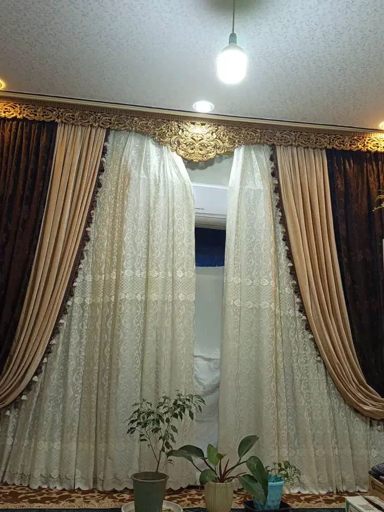 پرده شیک با تمام وسایل به طول ۴ متر|پرده، رانر، رومیزی|اهواز, کمپلو شمالی|دیوار
