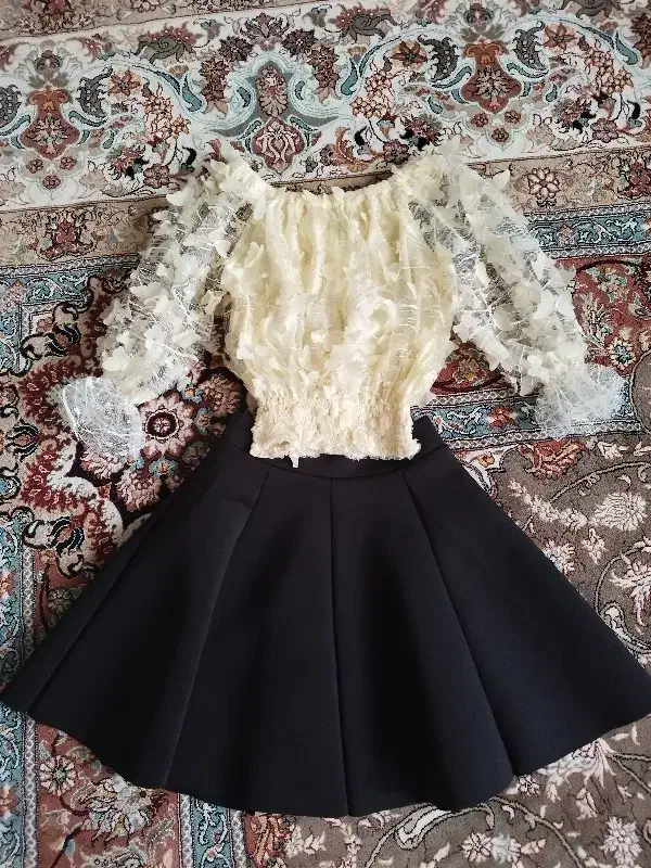 شومیز پروانه ای مجلسی به همراه دامن کوتاه چین دار|لباس|دورود, |دیوار