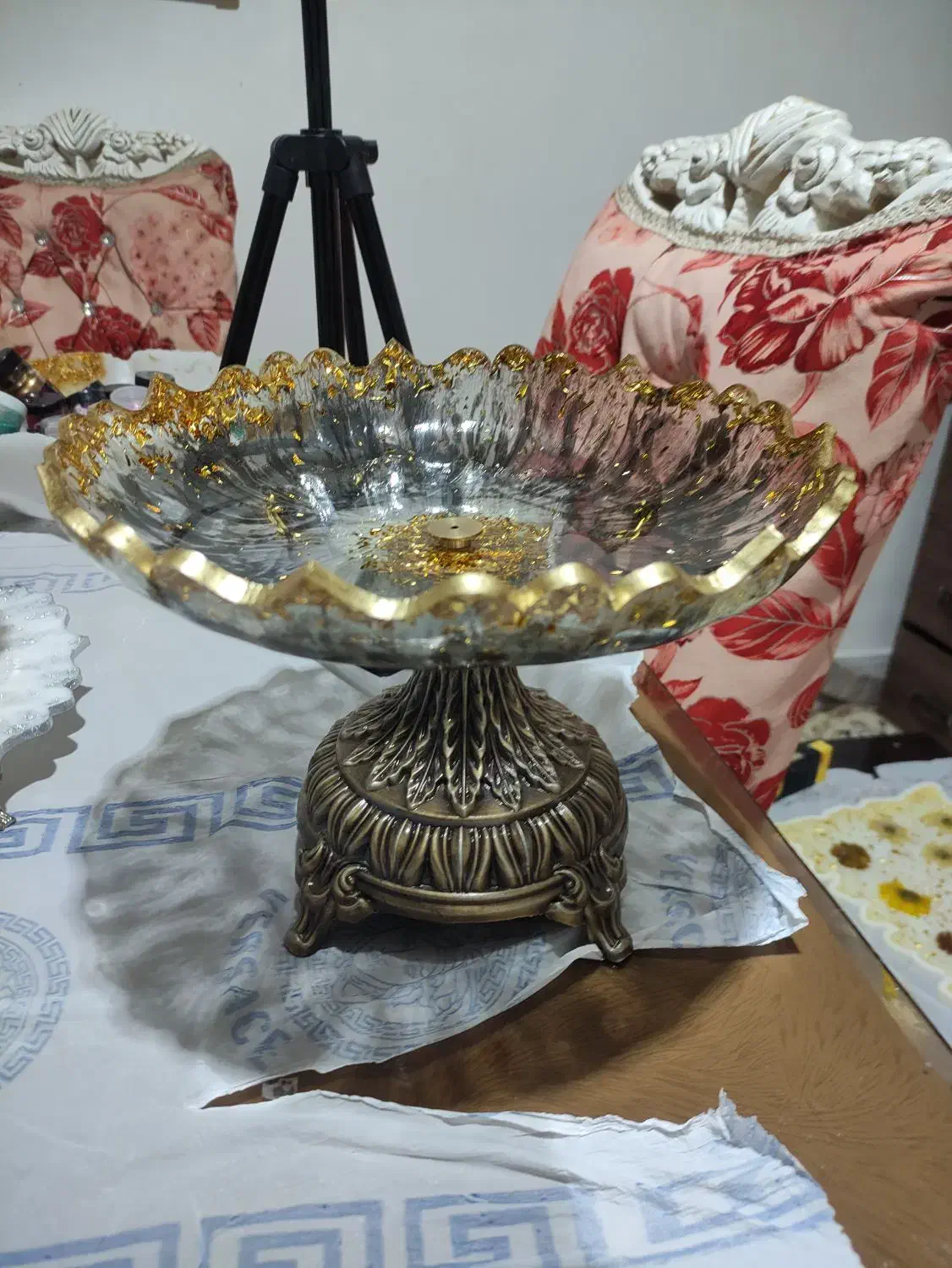 شیرینی خوری دوطبقه رزین،حراج فقط دونه 480هزار|ظروف سرو و پذیرایی|نورآباد, |دیوار