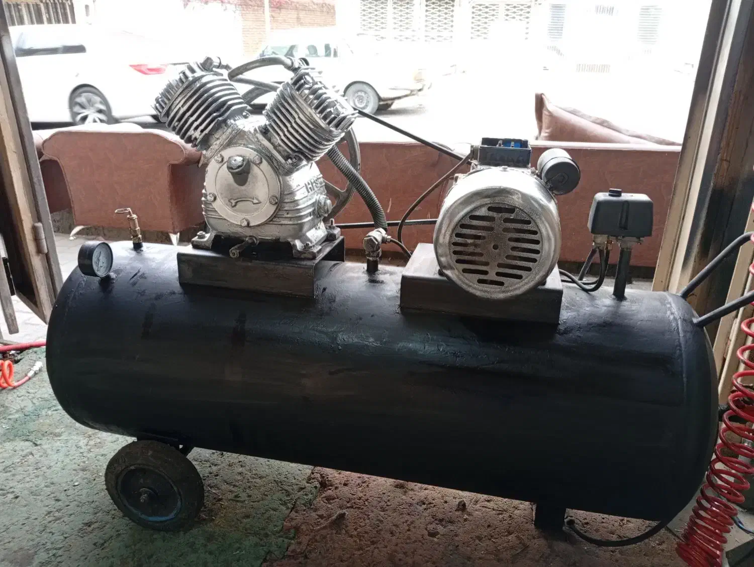 پمپ کمپرسور هوا دو خرجین اصل ژاپن|ابزارآلات|مشگین شهر, |دیوار