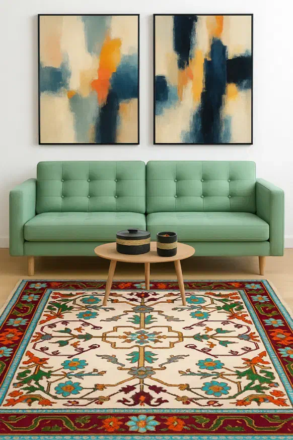 فرش دستبافت مدرن سلطان آباد|فرش|مشهد, بهارستان|دیوار