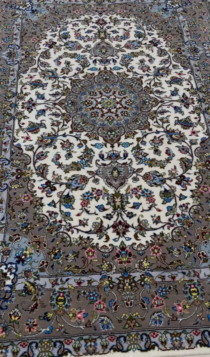 قالیچه دست بافت ۳ متری کرک و ابریشم|فرش|تهران, استاد معین|دیوار