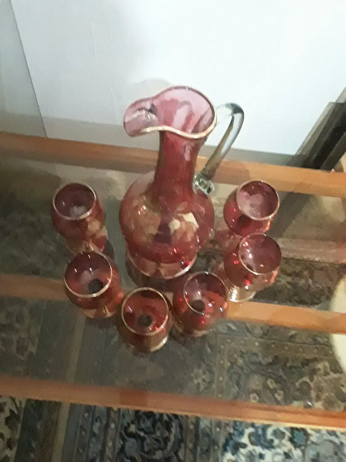 پارچ ولیوان پایه دار قدیمی|صنایع دستی و سایر لوازم تزئینی|محمودآباد, |دیوار