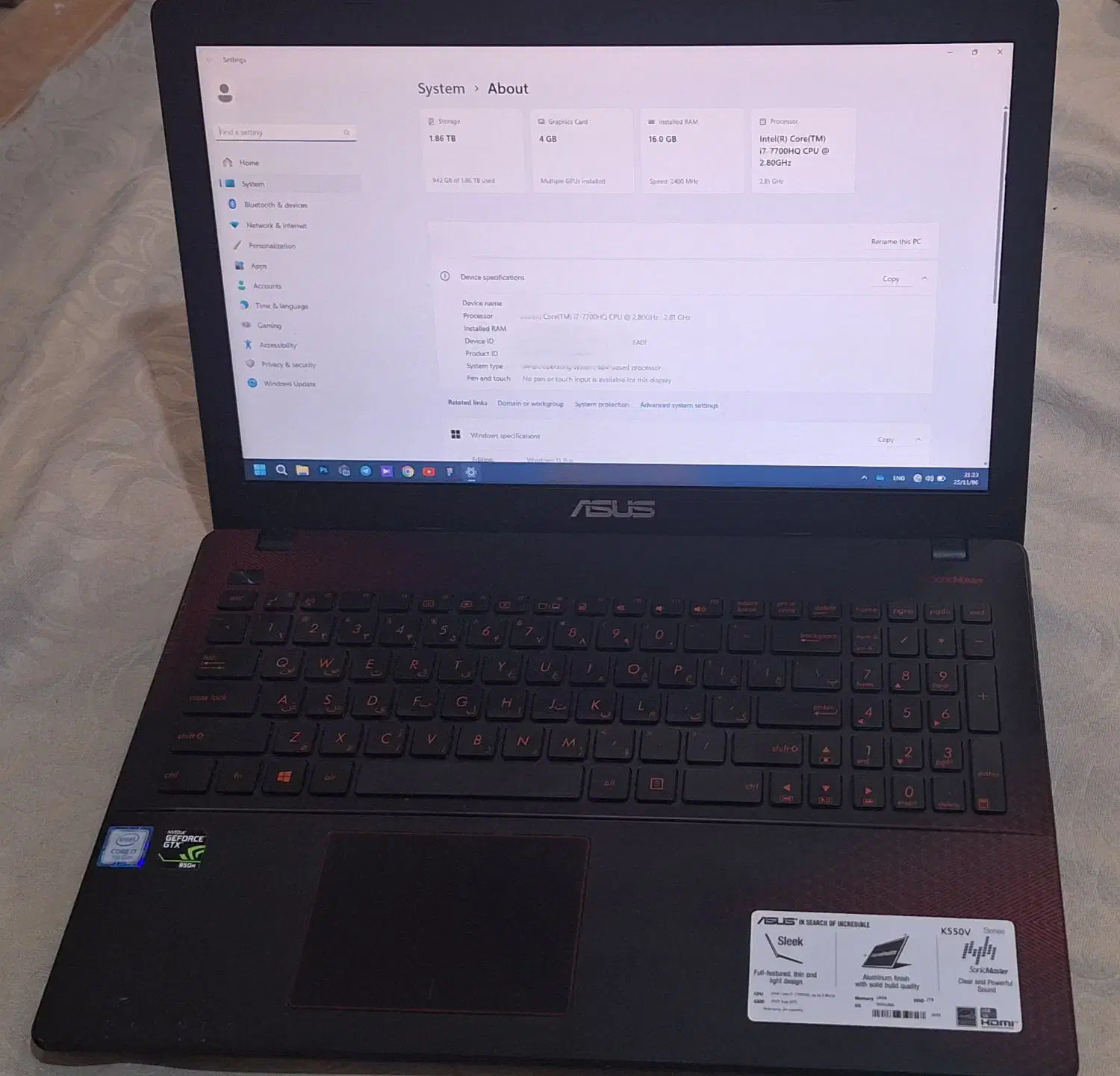 لپتاپ ASUS مدل K550V|رایانه همراه|همدان, |دیوار