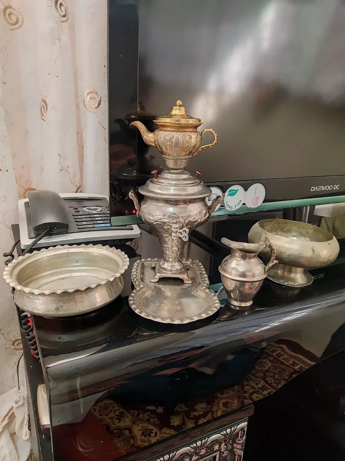 سماور و سرویس ورشو و برنج و مس آنتیک|کلکسیون اشیاء عتیقه|اردبیل, |دیوار