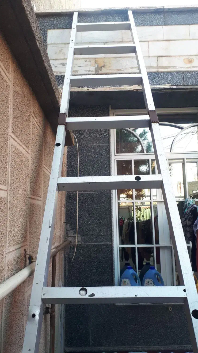 نردبان تمام الومینیوم و کمک فنر پژو|ابزارآلات|اردبیل, |دیوار