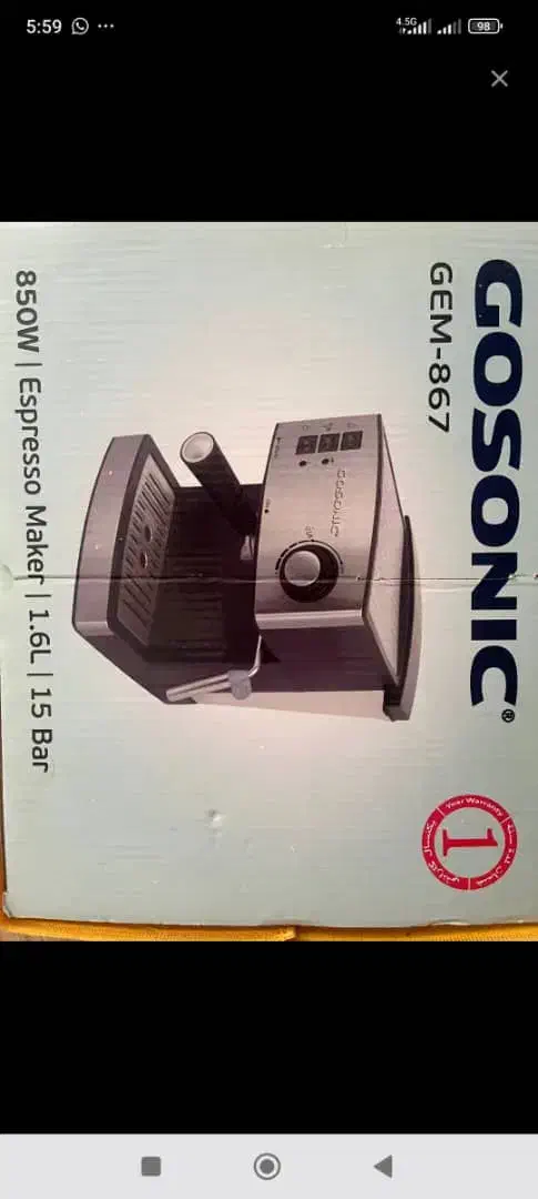 اسپرسو ساز گاسونیک در حد نو|سماور، چایساز، قهوهساز|چالوس, |دیوار