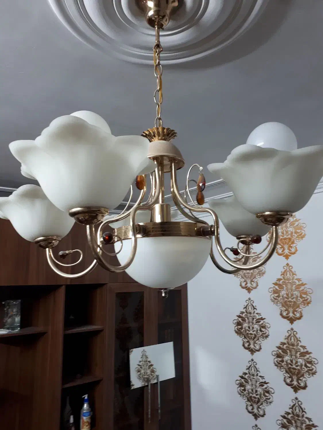 لوستر ۵ شاخه|لوستر و چراغ آویز|کرمان, |دیوار