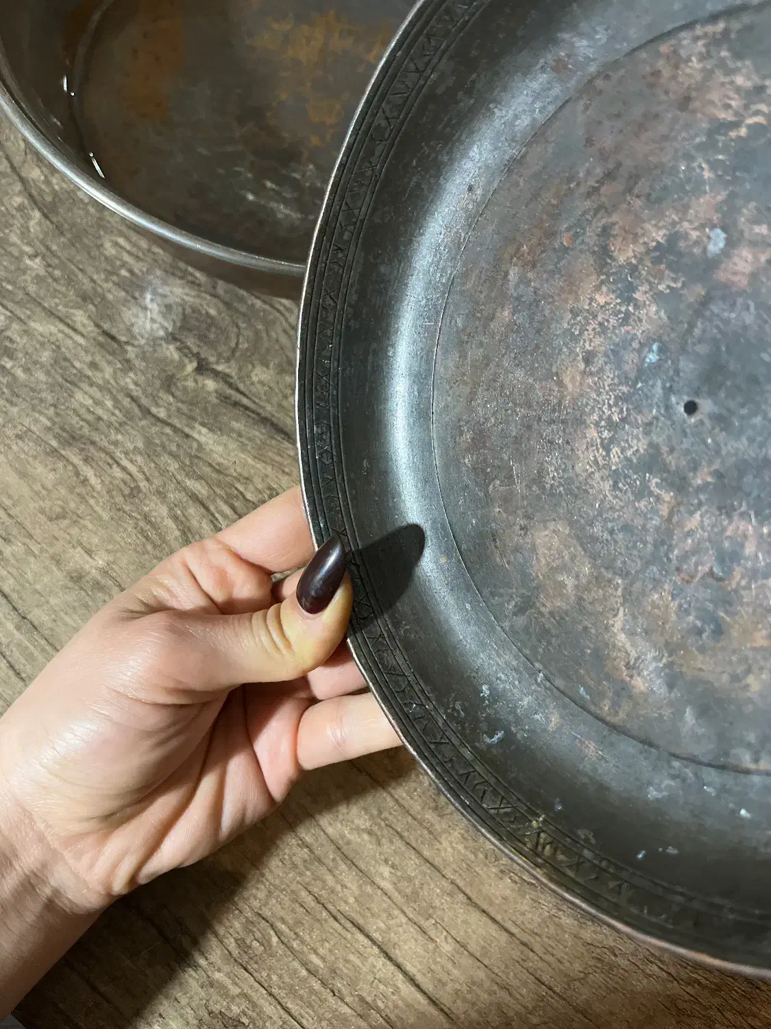 بشقاب مسی قدیمی|کلکسیون اشیاء عتیقه|ری, حمزه‌آباد|دیوار