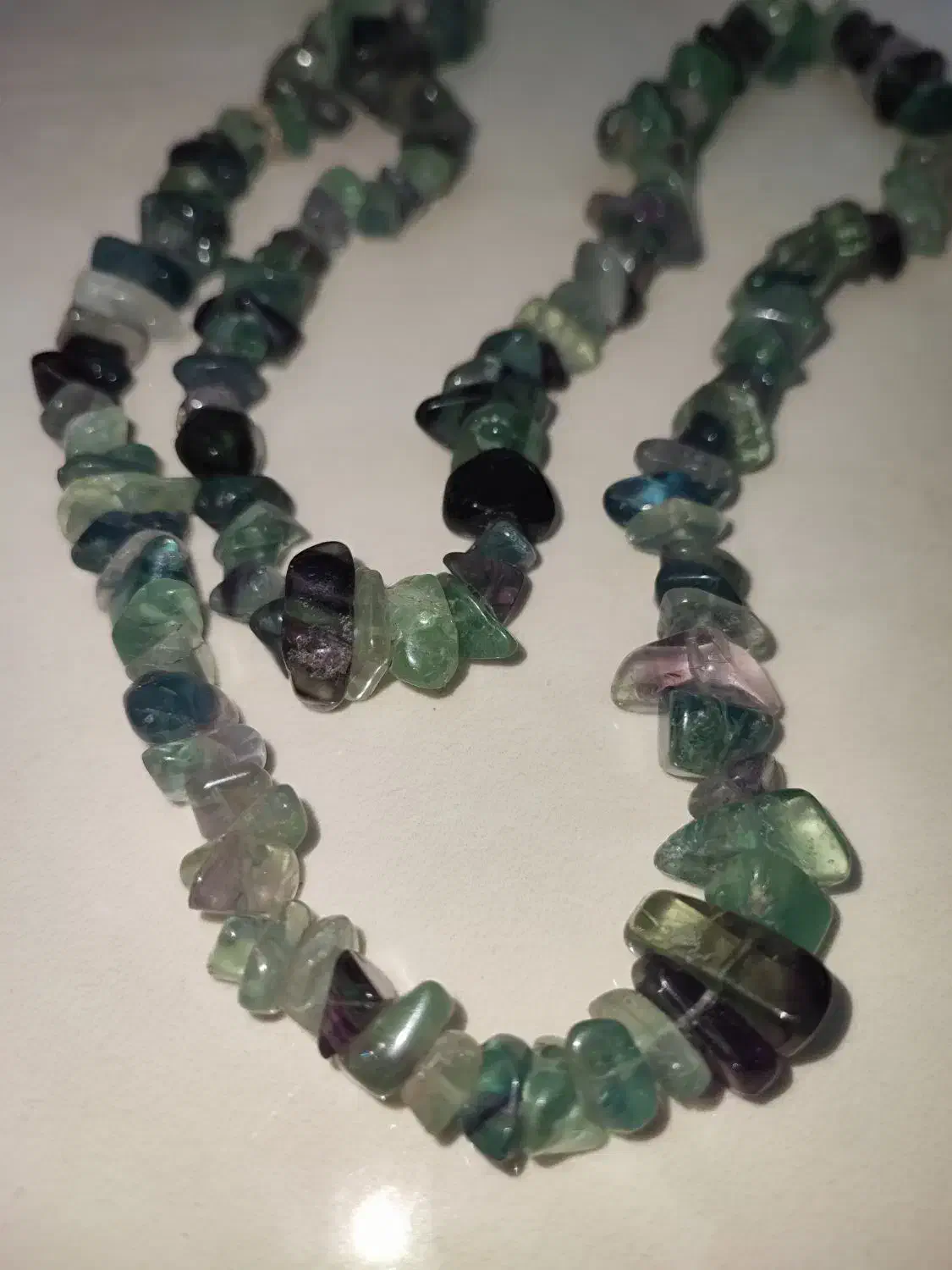 گردن بند فلوریت سنگ (هوش ) طبیعی و یک انگشتر|بدلیجات|رشت, گیل|دیوار