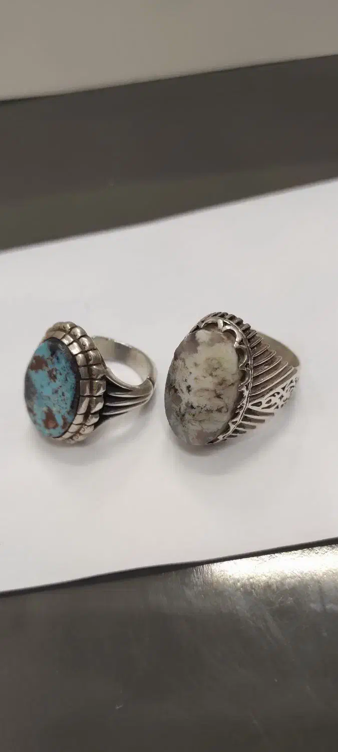 انگشتر نقره شجر بهاری و فیروزه نیشابور|جواهرات|سنندج, |دیوار