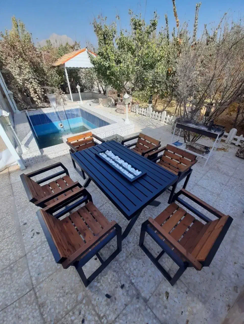 ست 6نفره میز اتشدان و صندلی مناسب برای فضای باز|میز و صندلی غذاخوری|اصفهان, گلستان|دیوار